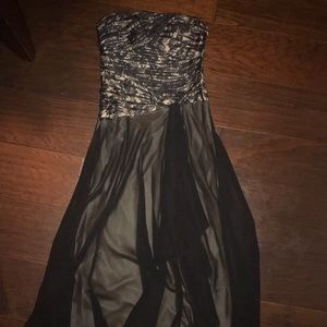 Strapless lace top dress